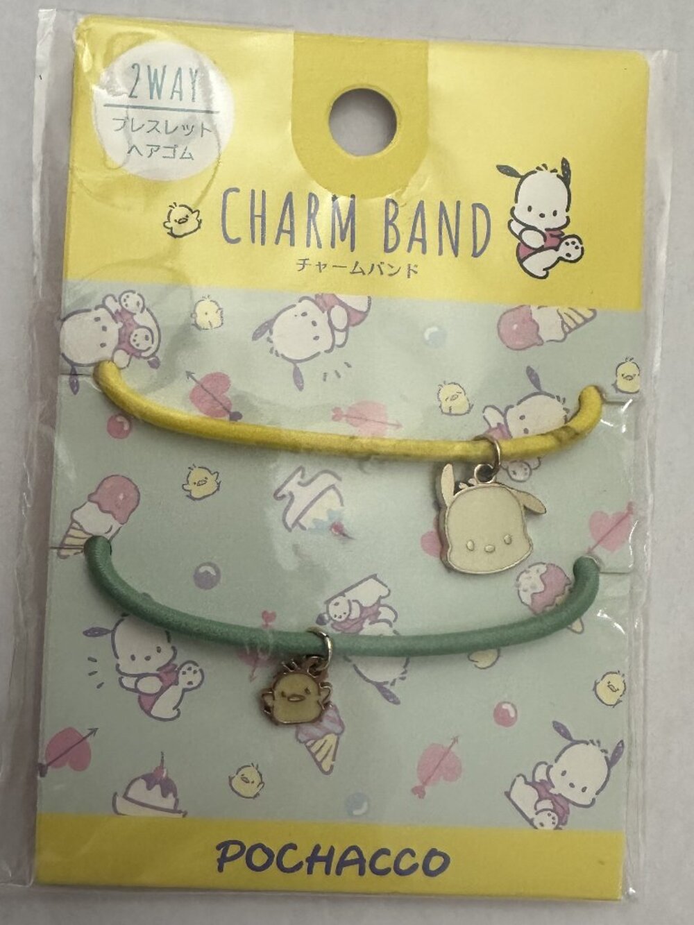 Pochacco & Pi-chan 2-Way Bracelet Hair Elastic Charm Band Set